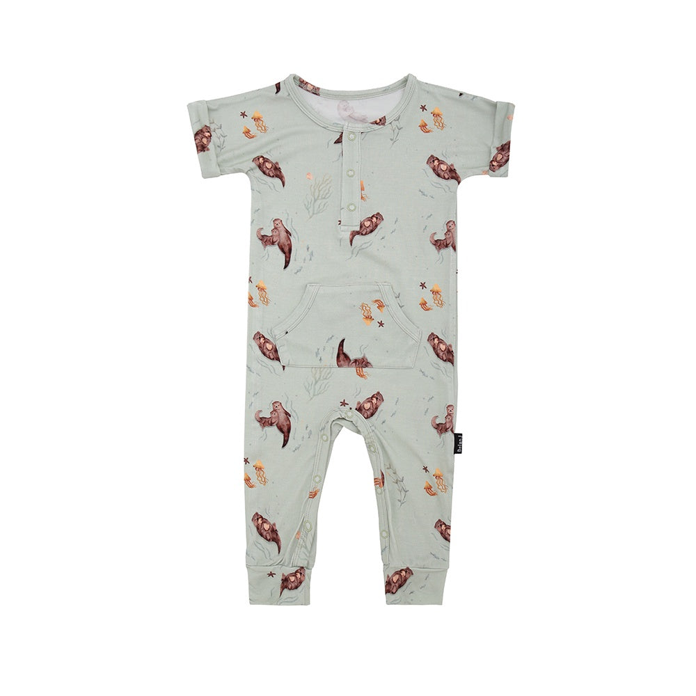 Belan.J Short Sleeve Pocket Romper - Otters