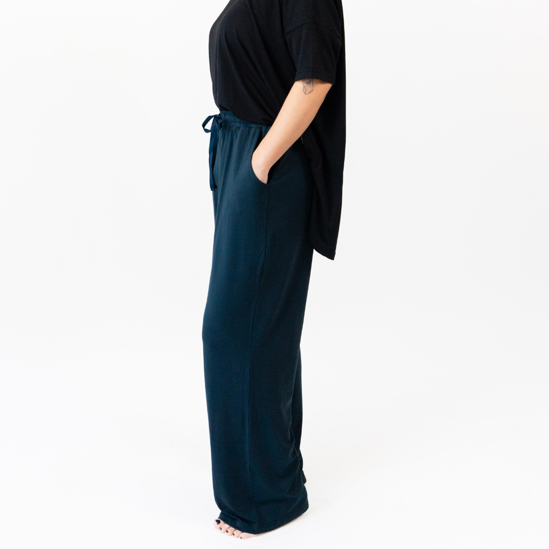 Women's Wide Legged Pants -Midnight