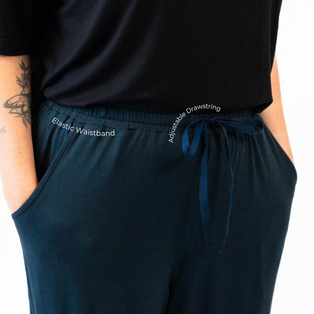 Women's Wide Legged Pants -Midnight