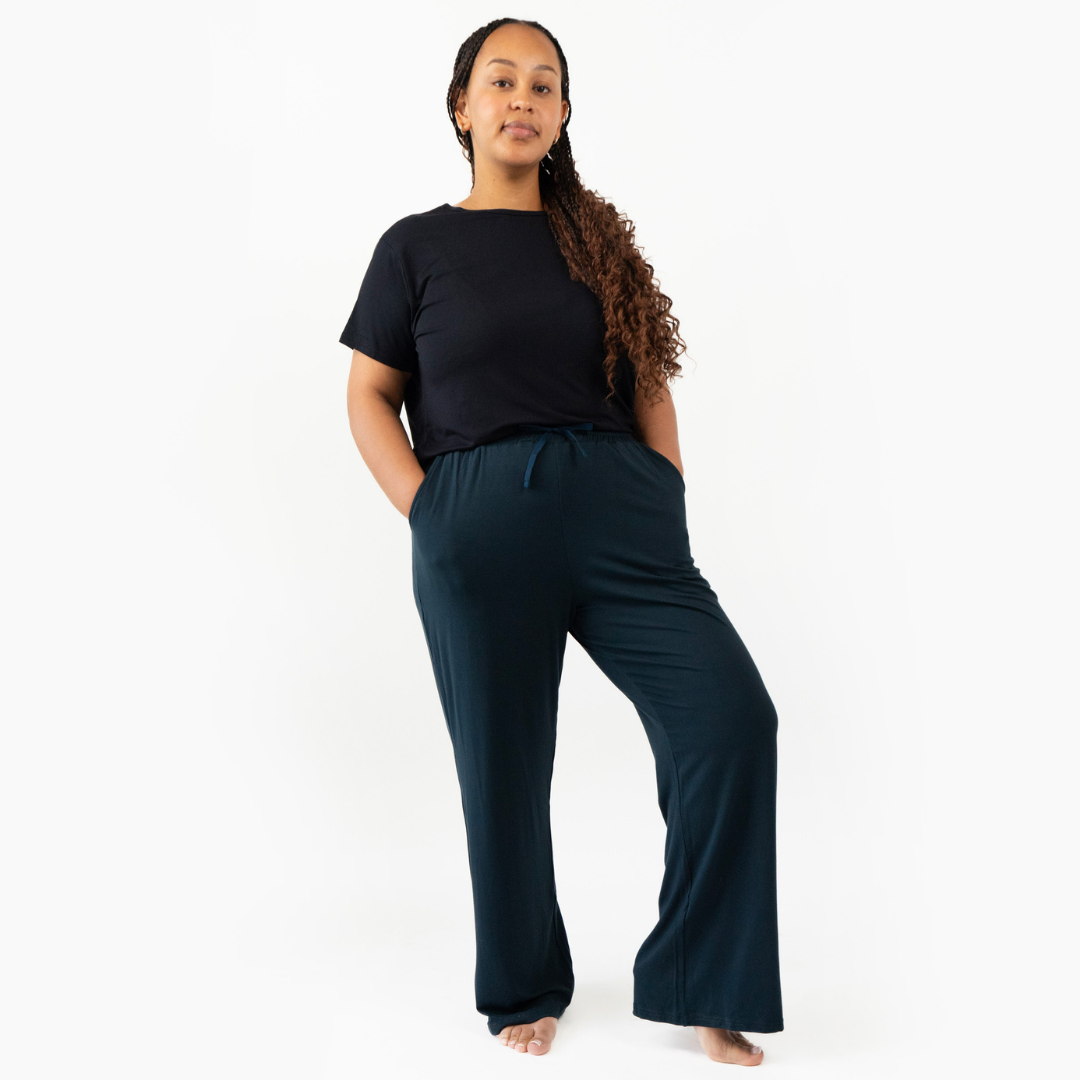 Women's Wide Legged Pants -Midnight