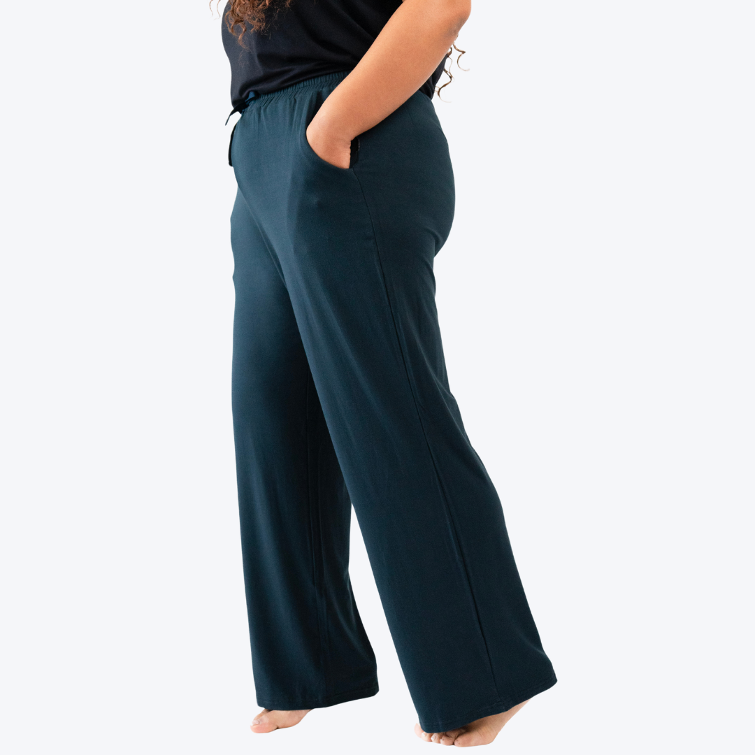 Women's Wide Legged Pants -Midnight
