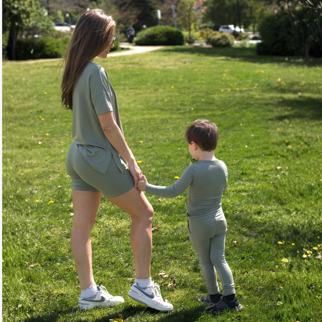 Women's Bike Shorts Set - Moss