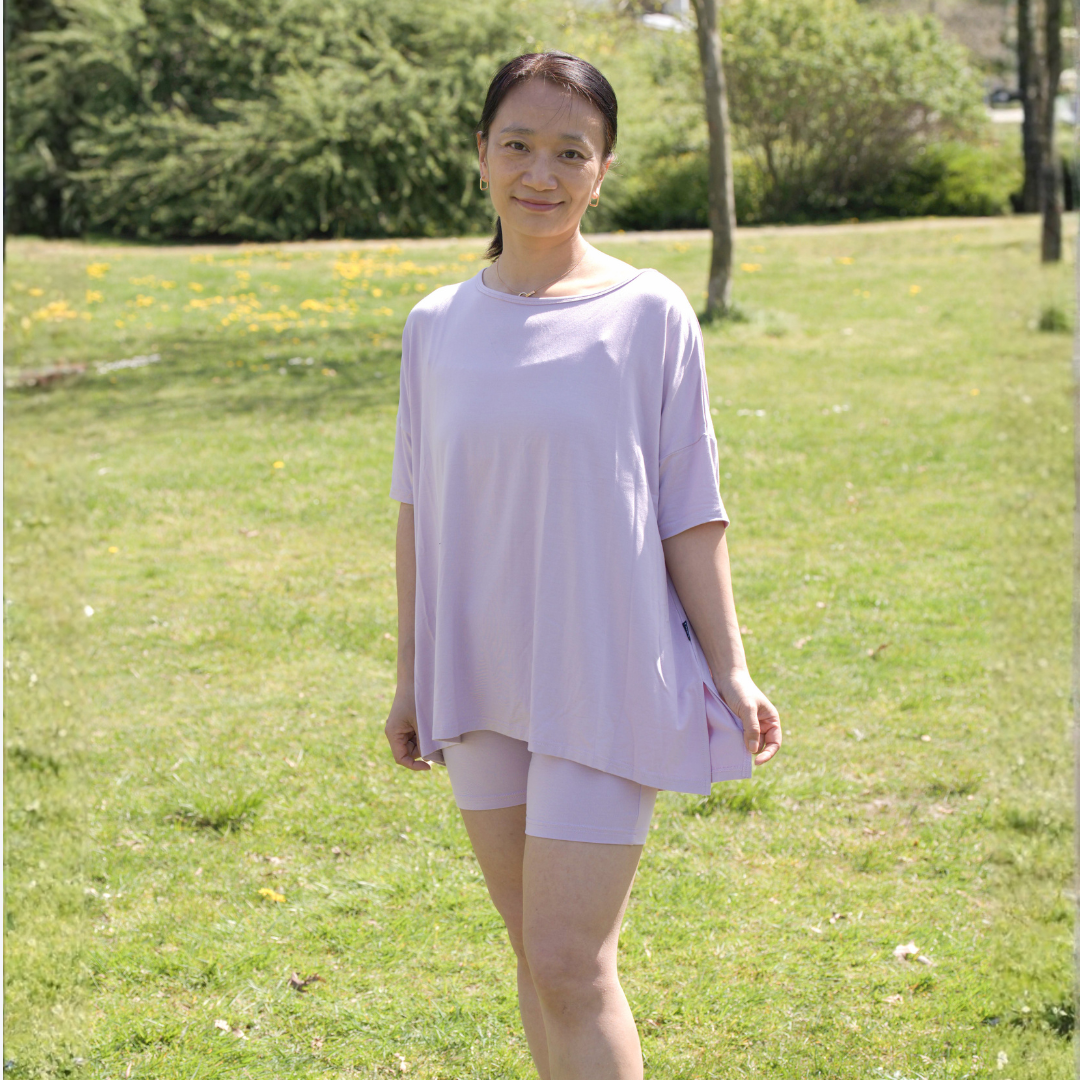 Women's Bike Shorts Set - Dusty Lilac