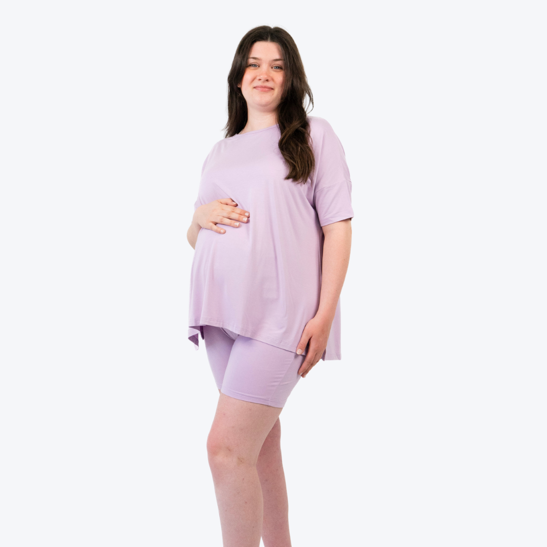 Women's Bike Shorts Set - Dusty Lilac