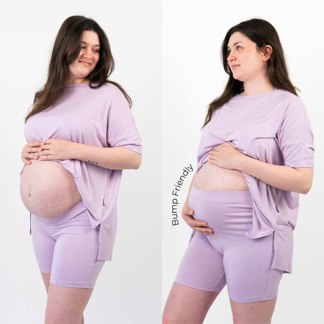 Women's Bike Shorts Set - Dusty Lilac