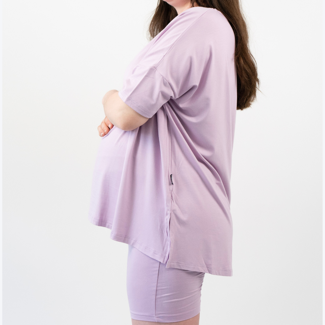 Women's Bike Shorts Set - Dusty Lilac