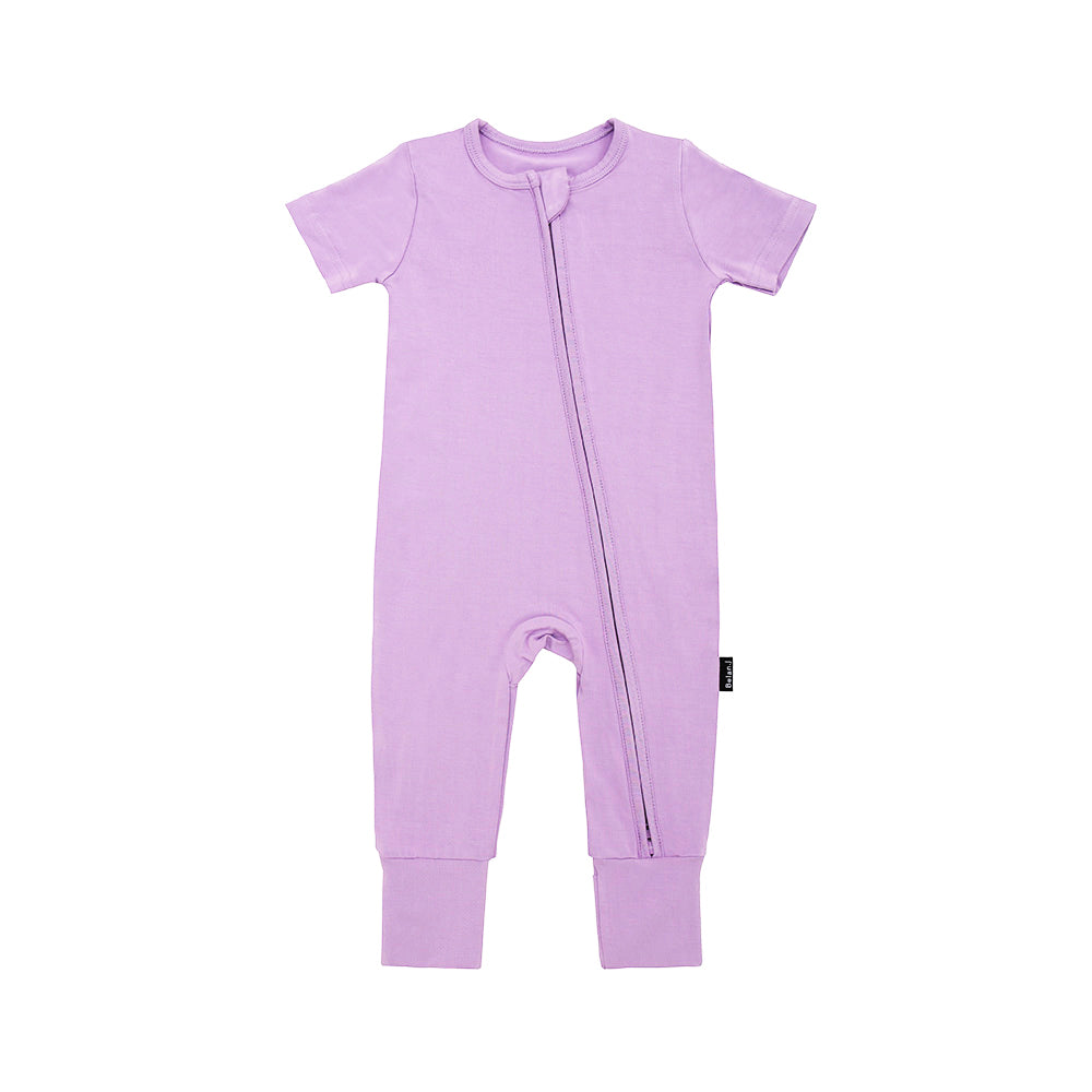 Violet Baby Romper | Short Sleeve Zipper Romper | Belan.J