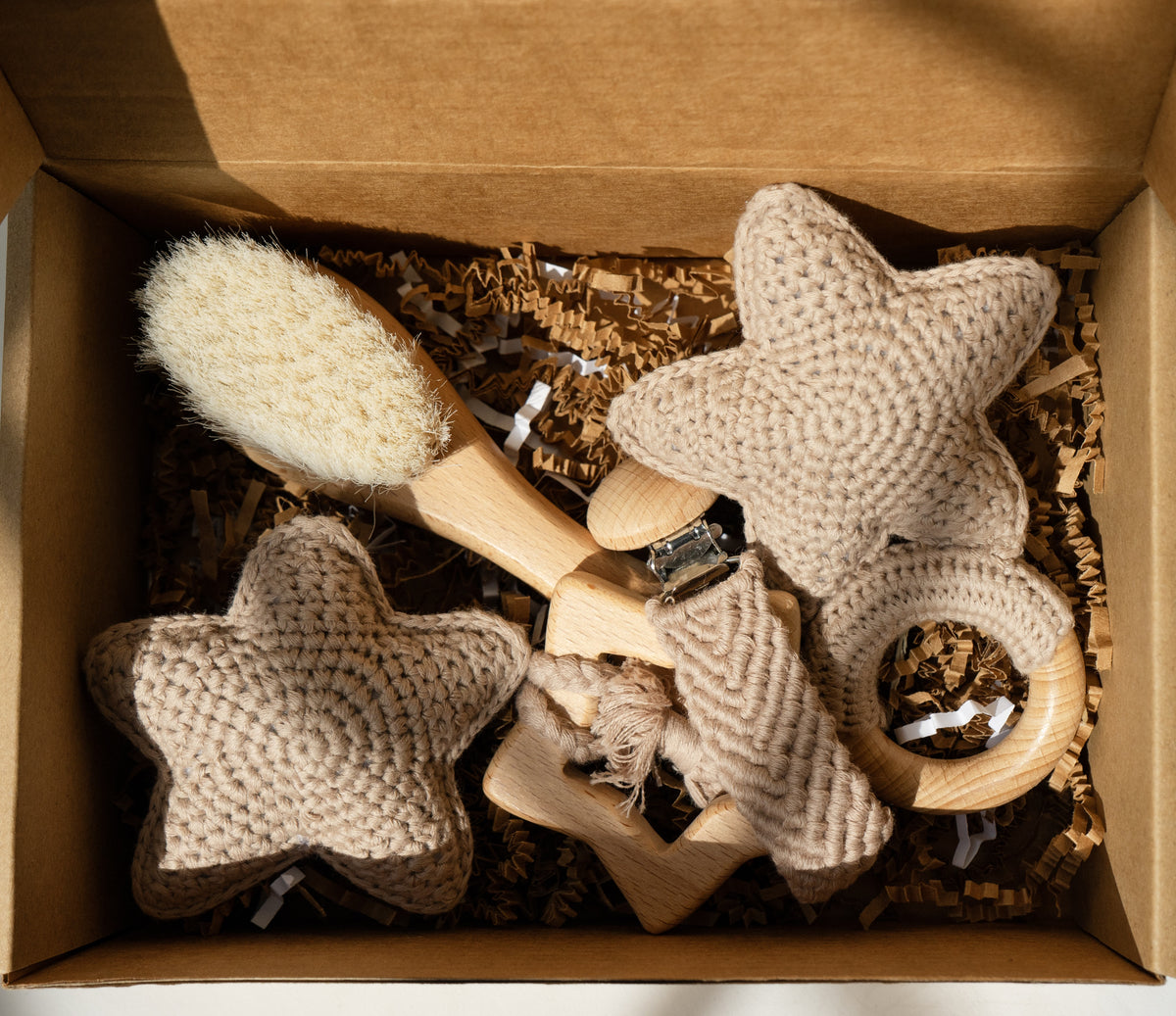 Crocheted Rattle Toy Gift Set - Beige Star – Belan.J