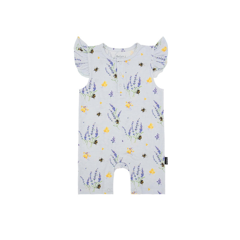 Ruffled Sleeve Shortall Romper - Sweet B