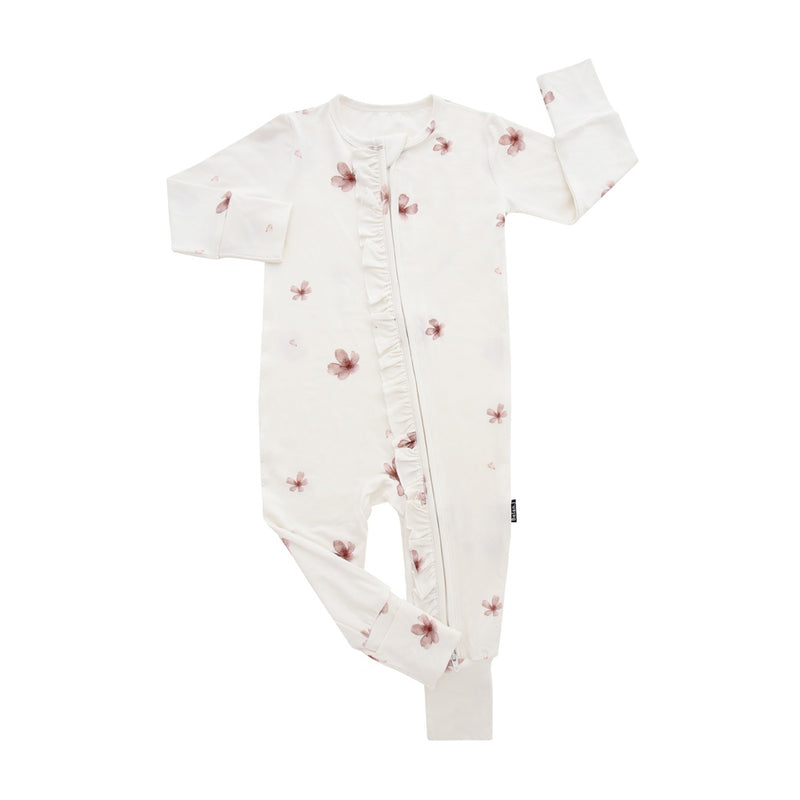Ruffled Footless One Piece - Petals