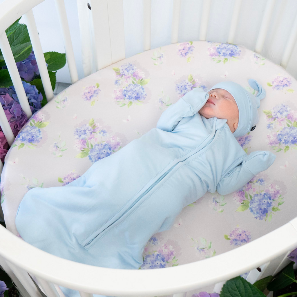 Hydrangea Blue Baby Sleeper | Footed Sleeper | Belan.J