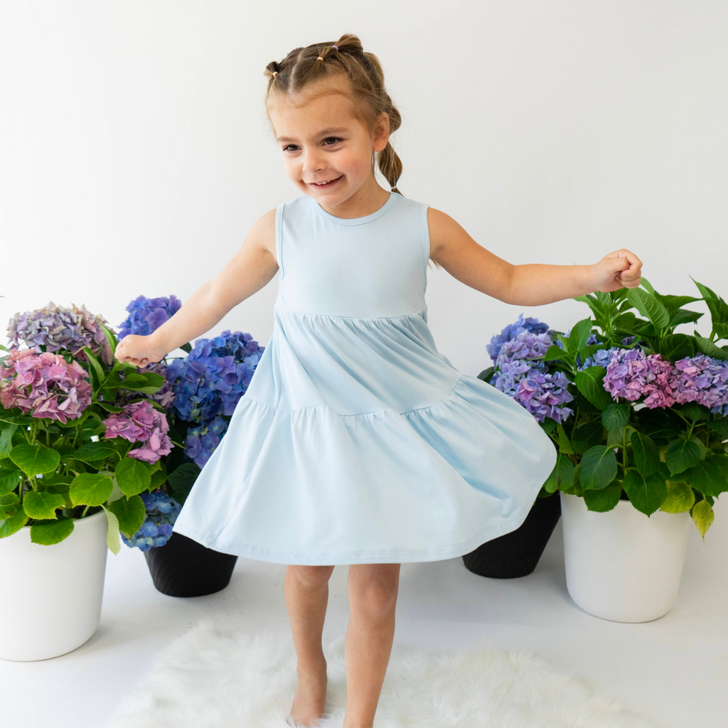 Little Girls Tiered Dress | Sleeveless Tiered Dress | Belan.J
