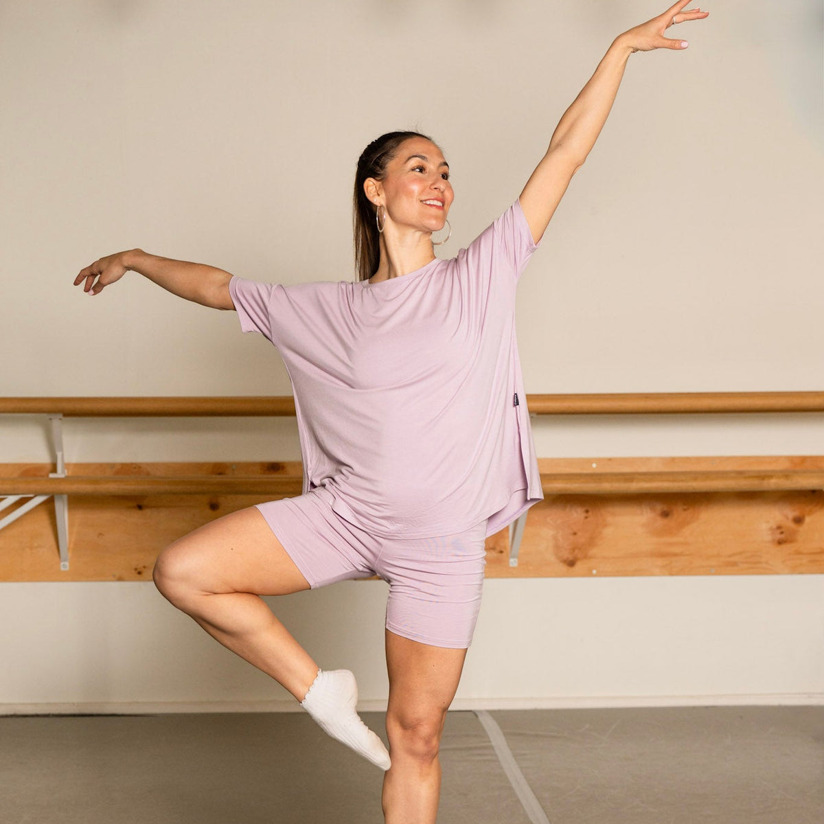 Women's Bike Shorts Set - Dusty Lilac
