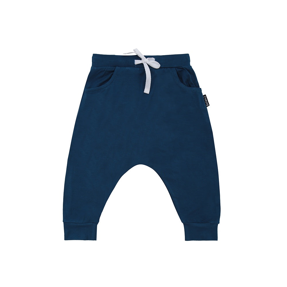 Elastic Waist Baby Pants | Blue Harem Pants | Belan.J